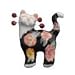 WhimsiClay Miss Rita Fancy Feline Lapel or Brooch Pin Image