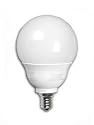 2 Watt Compact Fluorescent Globe Light Bulb / Candelabra Base / G20 Globe (2.5" Diameter) / 2700K Color Temperature / 15 Watt Incandescent Equivalent
