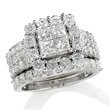 11kLeKWY0EL. SL160  ZALES Framed Quad Princess Cut Diamond Bridal Set in 14K White Gold 4 CT. T.W. trio bridal sets