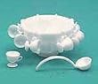 Miniature Chrysnbon 8 Piece Punch Bowl Service - White
