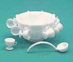 Miniature Chrysnbon 8 Piece Punch Bowl Service - White