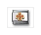 Cross Orange Classic CZ, Italian Charm by Nomination Charms