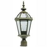 Maxim Lighting - 1023TP : Builder Cast 3-Light Outdoor Pole/Post Lantern - Taupe