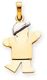 Boy With Cap Charm, Yellow/White Gold