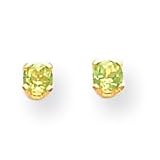 14k 3mm Peridot Childrens Earrings