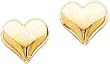 14K Yellow Gold Heart Stud Earrings Ear Jewelry New |A