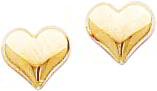 14K Yellow Gold Heart Stud Earrings Ear Jewelry New |A