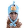 Angry Birds Plush BLUE JAY BIRD Bomber Animal Face Hat w/Pom Poms