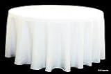 Wholesale wedding Polyester 120 Round Tablecloth - White