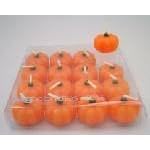 Tag Set of 16 Decorative Orange Pumpkin Candles
