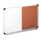 Aluminum Frame Combination Melamine/Cork Board, 24w x 18h (UNV43742)