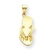 14k Flip Flop Pendant - Measures 24x8mm