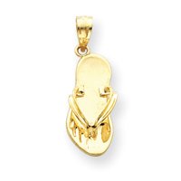14k Flip Flop Pendant - Measures 24x8mm - JewelryWeb
