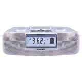 Unirex CX-100 AM/FM Alarm Clock Radio Active Speaker System WHITE