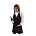 San Jamar VNA3840 Cotton Tuxedo V-Neck Apron with 2 Compartment Front Pocket, 40" Length x 30" Width, Black