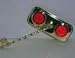 Rectangle Mirror Gold Single Twisted Red Reflector