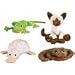   - Webkinz Plush Stuffed Animal June Set (Lime Gecko, Snake, Siamese Cat and Pink Googles)