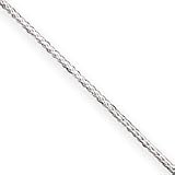 Sterling Silver 0.95mm Round Franco Chain Necklace - 18 Inch - Italian