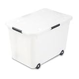Office Products : Advantus 34009 Rolling storage box, clear, 15-gallon size