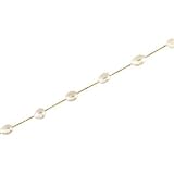 14K Yellow Gold 09.00-11.00 Mm White Baroque Pearl Station Necklace - 20 inches