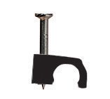 Black 7mm Round Cable Clip. Box of 100
