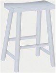 International Concepts 1S31-682 Saddle Seat Stool - 24" Linen White