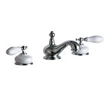 Adjustable Widespread Lavatory Faucet - Cross Handles - Polished Brass