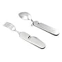 Stainless Steel Folding Eating Utensil - Knife, Fork, Spoon & Opener - Unique Come-Apart Design