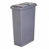 Rubbermaid 9W15LGY Slim Confidential Container With Lock, 23 Gallon, 11x20x31,Gray
