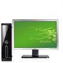 DELL STUDIO SLIM DESKTOP and Dell S1909WX 19 inch Widescreen Flat Panel Monitor- Intel Core 2 Duo processor E7300 (3MB L2, 2.66GHz, 1066FSB), 4GB Dual Channel DDR2 SDRAM, 1TB Serial ATA Hard Drive (7200RPM), 16X DVD+/-RW Drive, ATI Radeon HD 3450 256MB supporting HDMI, Integrated 7.1 Channel Audio, Microsoft Works 9.0, Genuine Windows Vista Home Premium Edition