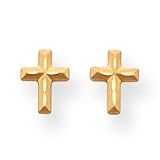 14k Diamond Cut Cross Post Earrings SE1730