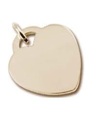 Rembrandt Charms Small Heart Disc Charm, 10K Yellow Gold