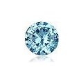 STERLING SILVER STUD EARRINGS With Blue Topaz CZ - Round