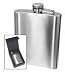 Oggi 8-Ounce Stainless Steel HIP Flask with Filling Funnel, Stainless