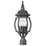 International Lighting - 7610-21: 3Lt Outdoor Post Lantern with Clear Beveled Glass