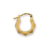 Image of Jewelco London 9ct Yellow gold round shaped Faceted Creole earrings ( 1g )