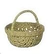 Dollhouse Miniature Woven Basket with Handle