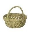 Dollhouse Miniature Woven Basket with Handle