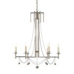 Studio: John Rosselli Millo Chandelier in Polished Nickel with Natural Paper Shade by Visual Comfort SR5017PN-NP
