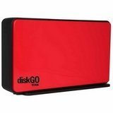 EDGE DiskGO 3.5 Portable Hard Drive - Hard drive - 80 GB - external - 3.5 - Hi-Speed USB - ruby red