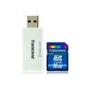 Transcend 16 GB SDHC Class 6 Flash Memory Card with Card Reader TS16GSDHC6-S5W