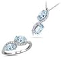 0.19 Ct Diamonds & 1.63 Cts Aquamarine Set in 14K White Gold