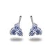 14K White Gold Three Stone Tanzanite Earrings