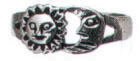 Sterling Silver SUN Moon Toe Rings