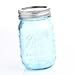 Set of 2 Vintage Blue 100th Anniversary Ball Pint Mason Jars with Lids