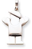 Boy With Cap Charm, White Gold