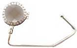 1 Large Amber & 24 small Swarovski Clear Crystals - COMPACT MIRROR Purse Hook & Black Velvet Pouch