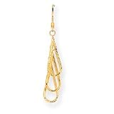 14k Triple Teardrop Dangle Wire Earrings