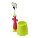 Trebimbi Children's Puppets Egg Cup and Spoon Set - Green and Pink