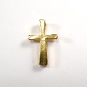 Small Gold Dipped Cross Earrings on French Hooks